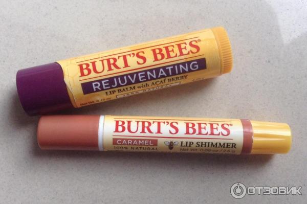 Бальзам для губ с шиммером Burt's Bees lip shimmer фото.