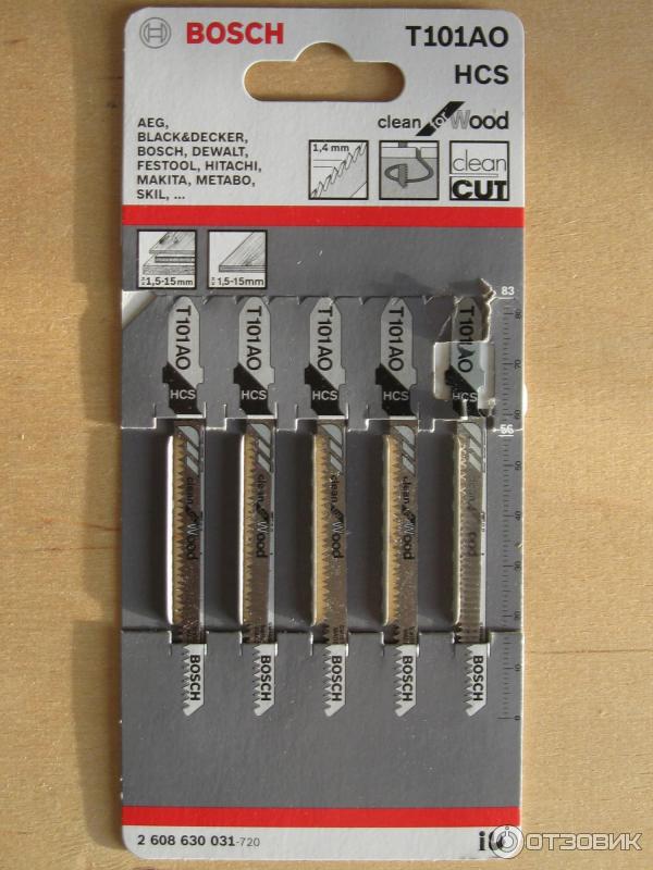 Пилки для лобзика Bosch T101АО в упаковке