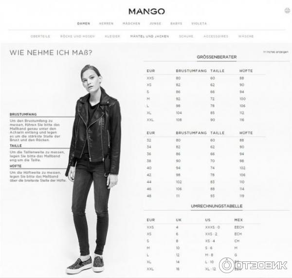 Манго Интернет Магазин Размеры Одежды